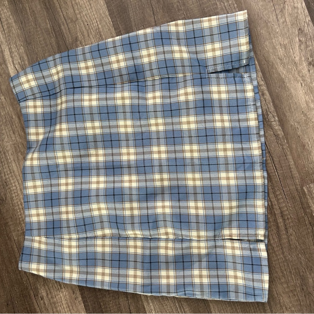 Blue and Tan Plaid Woman’s Skirt
